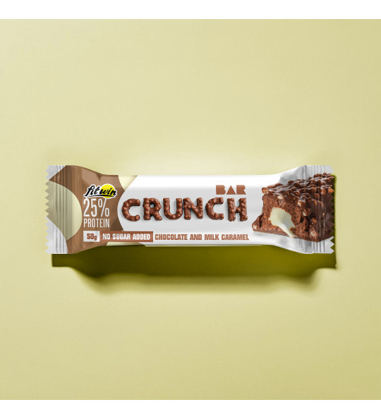 Протеїновий батончик FitWin Crunch Bar 25% шоколад - молочна карамель 12x50 г, фото 1