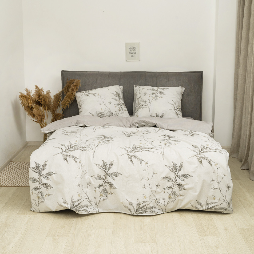 Постільна білизна Isleep Viluta ранфорс з простирадлом на гумці (160*200) - 24323 двоспальна, фото 1