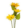 Штучний соняшник, 3 бутони, жовтий, 77 см ELISEY, фото 2