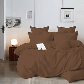 Постільна білизна Євро 200х220 однотонна шоколадна (891033-3) Бавовняний Ранфорс