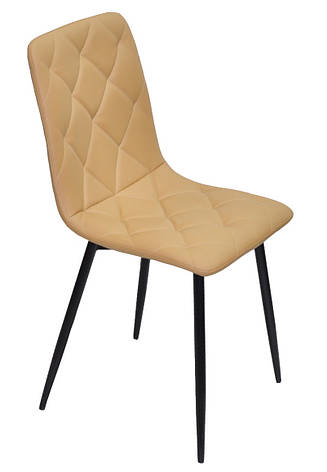 Стілець м'який на металевих ніжках  CHILLI  екошкіра бежевого  кольору 705 , колір ніжок на вибір, фото 1