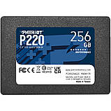 Накопичувач SSD 256GB Patriot P220 2.5" SATAIII TLC (P220S256G25) 2.5" DS, фото 3