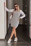 Трикотажна коротка жіноча сукня з довгим рукавом великих розмірів повсякденна спортивна, фото 9