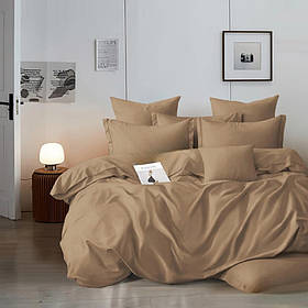 Постільна білизна Євро 200х220 однотонна капучино (891318-3) Бавовняний Ранфорс