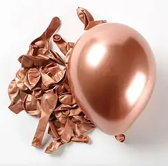 Повітряні кулі 5" (12 см) Хром рожеве золото, упаковка 100шт
