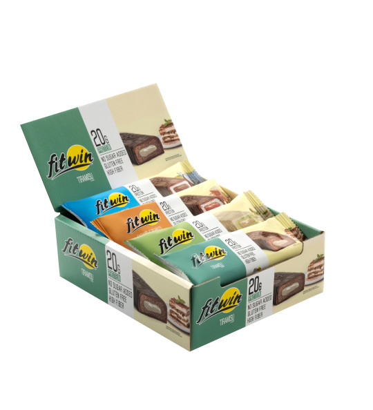 Протеїновий батончик FitWin 33% з начинкою, БЕЗ ЦУКРУ мікс смаків 12x60 г, фото 1
