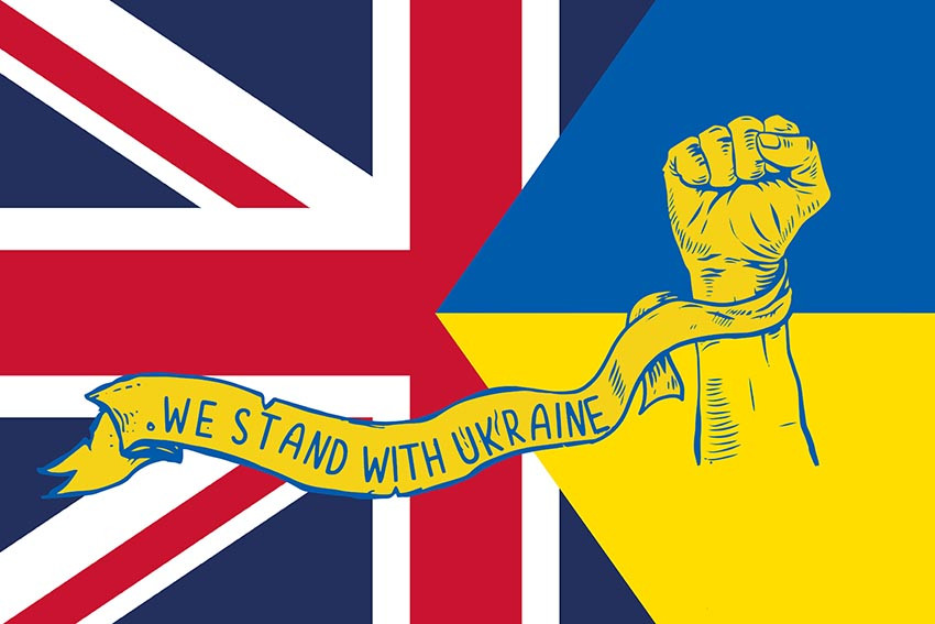 Прапор «Велика Британія разом з Україною. Stand with Ukraine»