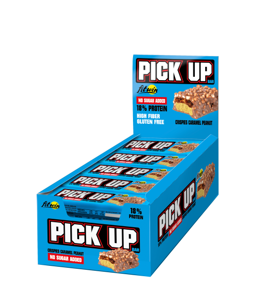 Протеїновий батончик FitWin Pick Up CRISPIES карамель і арахіс 20x45g, фото 1