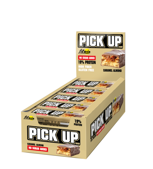 Протеїновий батончик FitWin Pick Up CRISPIES карамель і мигдаль 24x45g, фото 1