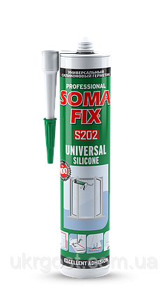 Силікон універсальний SOMAFIX S202 чорний 280 мл, фото 1