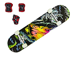 Скейтборд "Skaleton" із захистом у комплекті. Навантаження до 85 кг