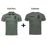 Комплект тактичний, Футболка поло CoolPass + Футболка Coolmax, Олива МО