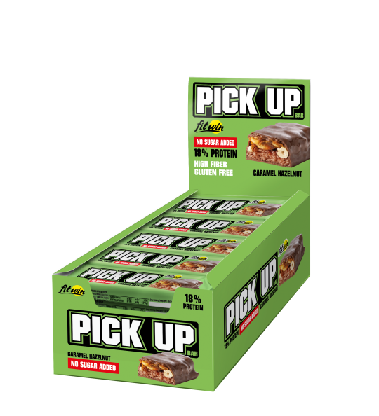 Протеїновий батончик FitWin Pick Up CRISPIES карамель і фундук 24x45g, фото 1