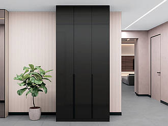 Шафа з антресолю 120см Елегант М 3Д антрацит з фарбованими МДФ фасадами графіт