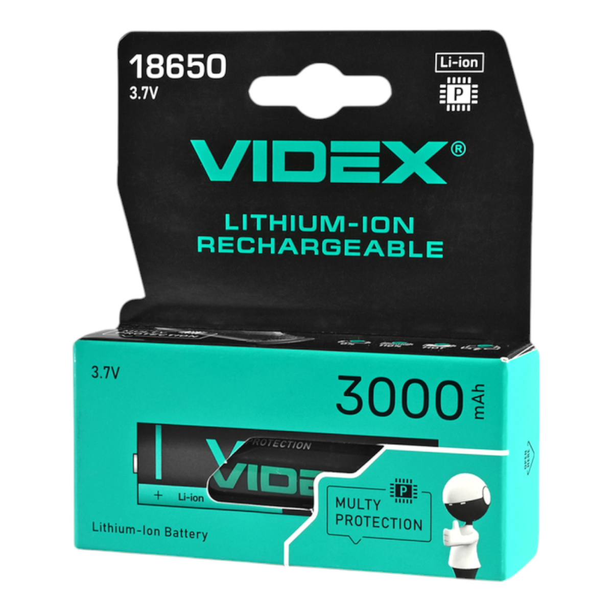 Акумулятор Videx Li-Ion 18650 3000mAh (із захистом)