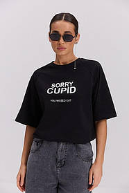 Жіноча базова футболка оверсайз із написом Sorry Cupid You missed out