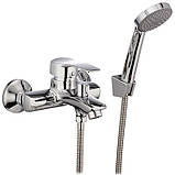 Змішувач для ванни Короткий литий З Душем Поворотним перемикачем Cron Focus Chr-009 Euro, фото 8