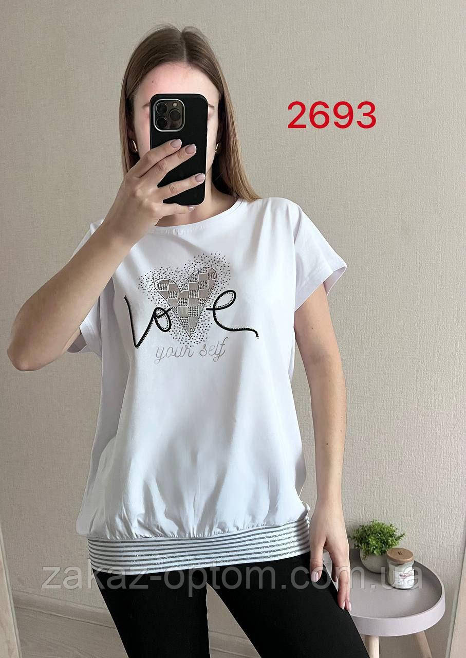 Футболка жіноча батал оптом (50-56) Туреччина 2693-133066