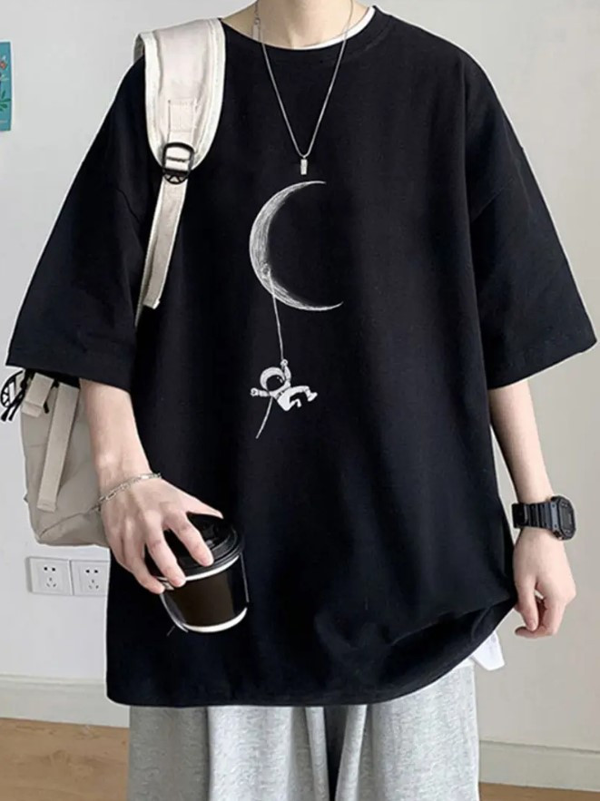 Футболка оверсайз для хлопчика підлітка Космонавт, фото 1