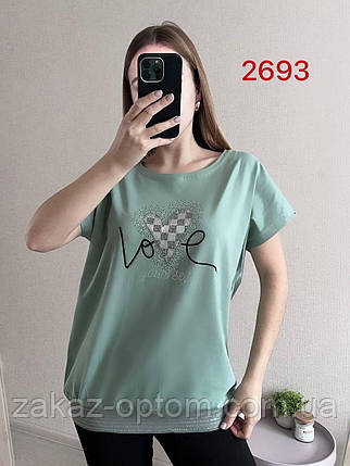 Футболка жіноча батал оптом (50-56) Туреччина 2693-133071, фото 1