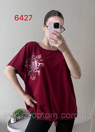 Футболка жіноча батал оптом (52-58) Туреччина 6427-133075, фото 1