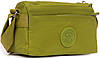 Сумка зелена жіноча тканинна на плече на одне відділення та дві кишені маленька Jielshi 1653, фото 6