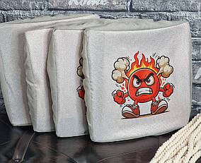 Набір сидінь для табуреток на резинці "Вогненне ядро" (4шт, 34х34см)