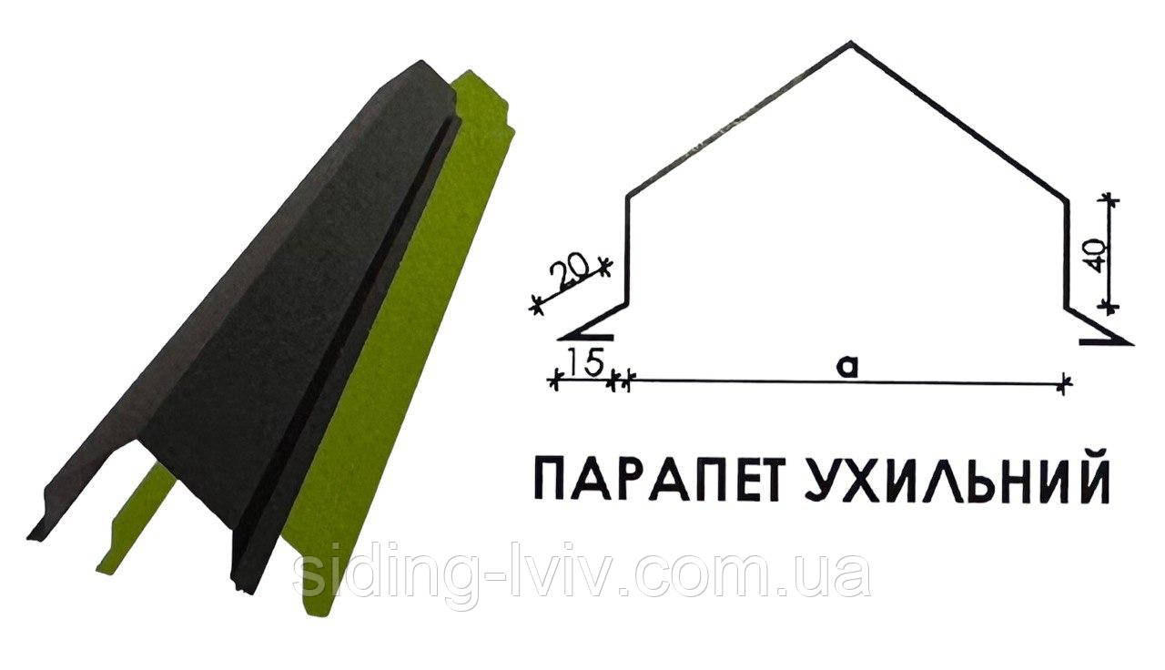 Парапет на забор двухскатний металевий для огорожі металевої