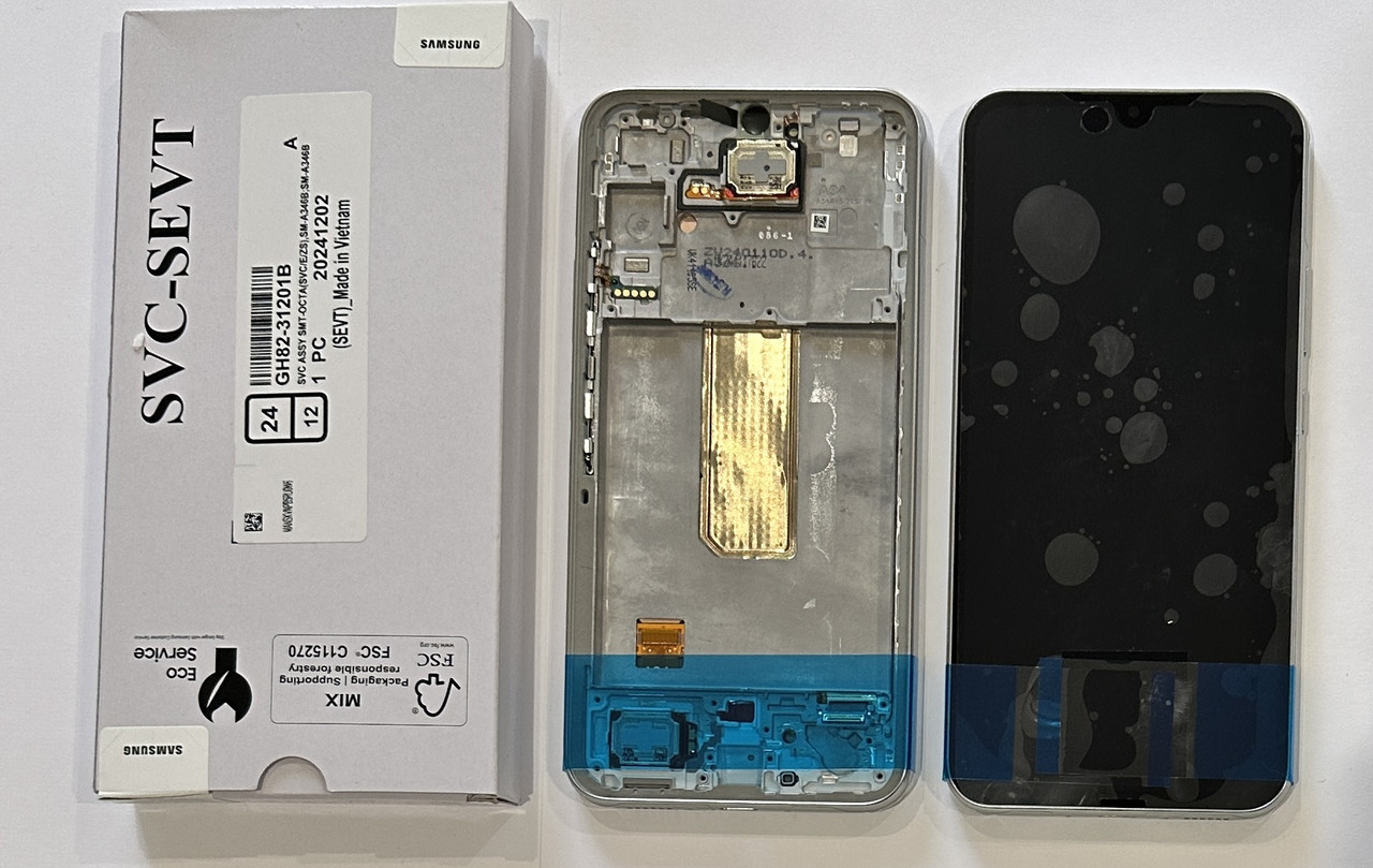 Дисплейный модуль (экран) для Samsung A346 Galaxy A34 5G SILVER У рамці 100% SERVICE PACK