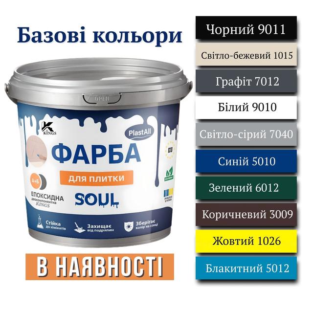  Біла епоксидна фарба для плитки Plastall™, зразок покриття