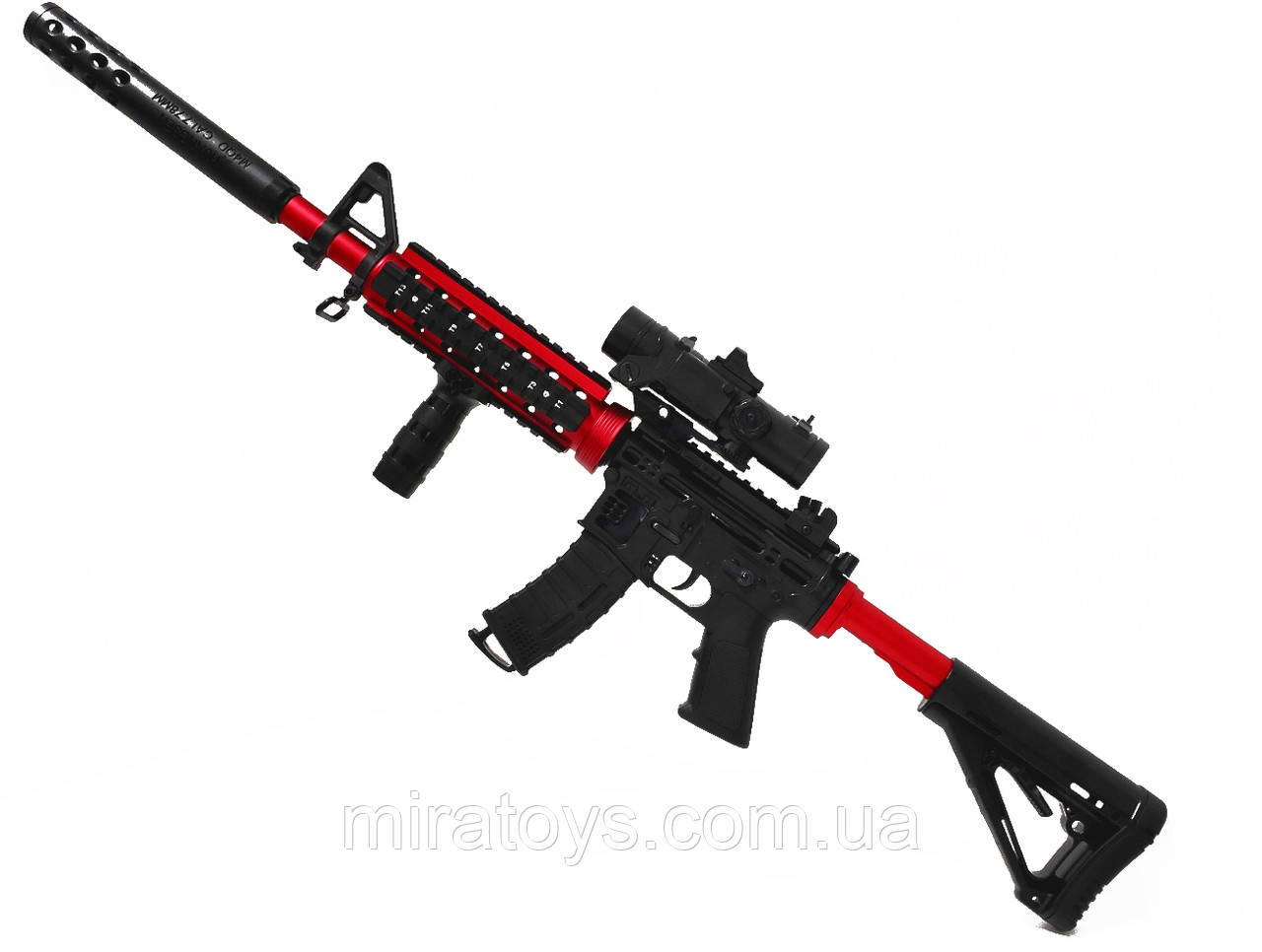 Дитячий автомат на орбіз М416 Pro Battlefield Red Edition, довжина 82 см, акумулятор 7.4V