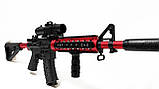 Дитячий автомат на орбіз М416 Pro Battlefield Red Edition, довжина 82 см, акумулятор 7.4V, фото 5