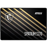 Накопичувач SSD 240GB MSI Spatium S270 2.5" SATAIII 3D TLC (S78-440N070-P83) 2.5" DS, фото 3