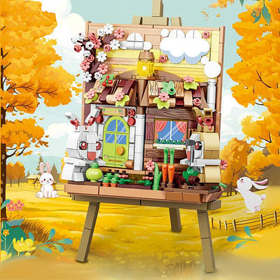 Розвиваючий конструктор Пейзаж з підсвічуванням Дитяча 3D картина Інтерактивна гра пазовий малюнок мольберт