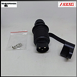 Розетка зі штекером живлення СОВО (мама+тато) 3-полюсна ,Розетка до монітора Bravo-180 466001, фото 7