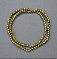 Намистини Гематит гладка кулька колір золото d-4мм+- L-41см+- низка купити біжутерію оптом в інтернеті