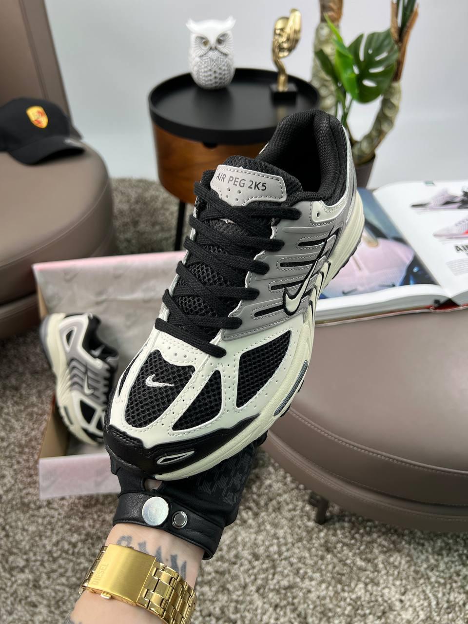 Чоловічі шкіряні текстиль кросівки Nike Air Peg 2K5 Beige Grey, кеди Найк бежеві весна осінь. Чоловіче взуття