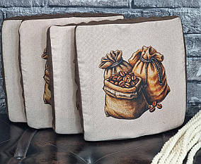 Набір сидінь для табуреток на резинці "Мішечок кави" (4шт, 34х34см)