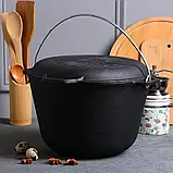 Казан чавунний туристичний 10 л з кришкою-сковородою Brizoll, фото 10