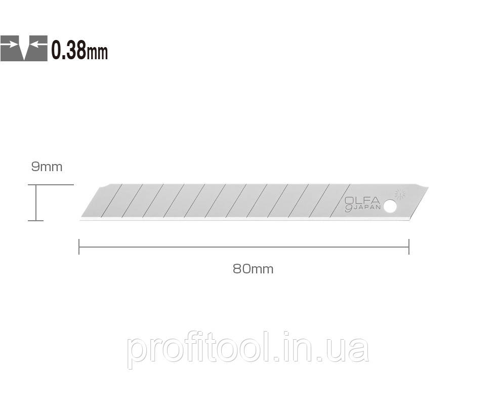 Лезо OLFA AB-50 сегментоване 9мм 50шт (130512), фото 1