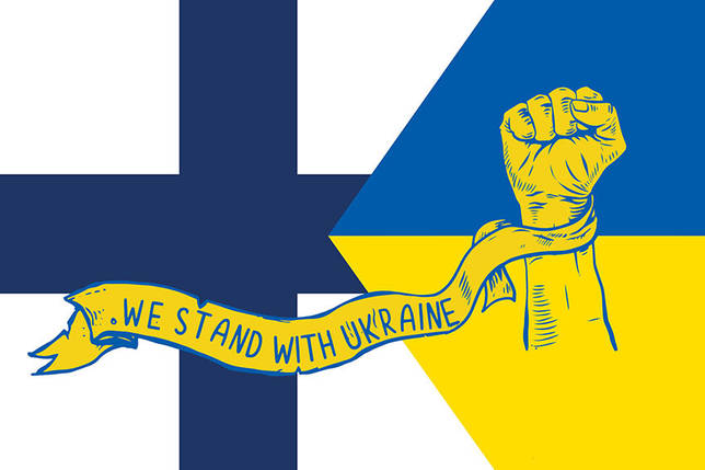 Прапор «Фінляндія разом з Україною. Stand with Ukraine», фото 1