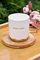 Кавова чашка з блюдцем "Золотий час", 240 мл