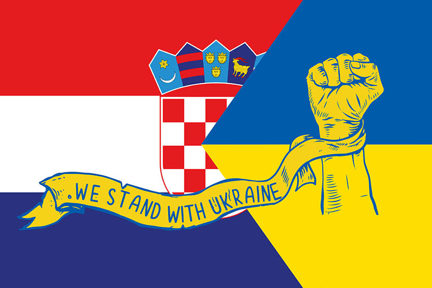 Прапор «Хорватія разом з Україною. Stand with Ukraine»