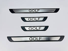 Накладки на пороги Volkswagen Golf 4 (хром-пласт) TAN24