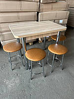 Обідня група Теді стіл розкладний колір дуб сонома+ 4 табурета Рижі