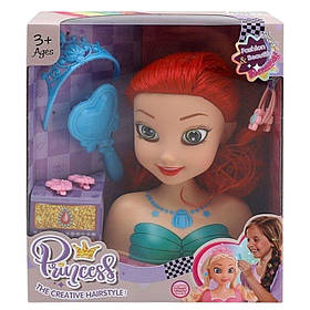 Манекен для зачісок Disney Princess (аксесуари, гребінець, корона, у коробці) LK 1714 G