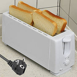 Тостер на 4 тости з 2 відділеннями, 1300Вт, від мережі, QLT-168A / Побутовий тостер для хліба / Електротостер