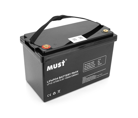 Акумуляторна батарея Must LiFePO4 LP15-12100 12,8V 100Ah, 1,28kWh, BMS50A@4S, 6000 циклів, фото 3