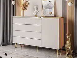 Комод на косих ніжках Aurora 4S1D (кашемір/золотий)