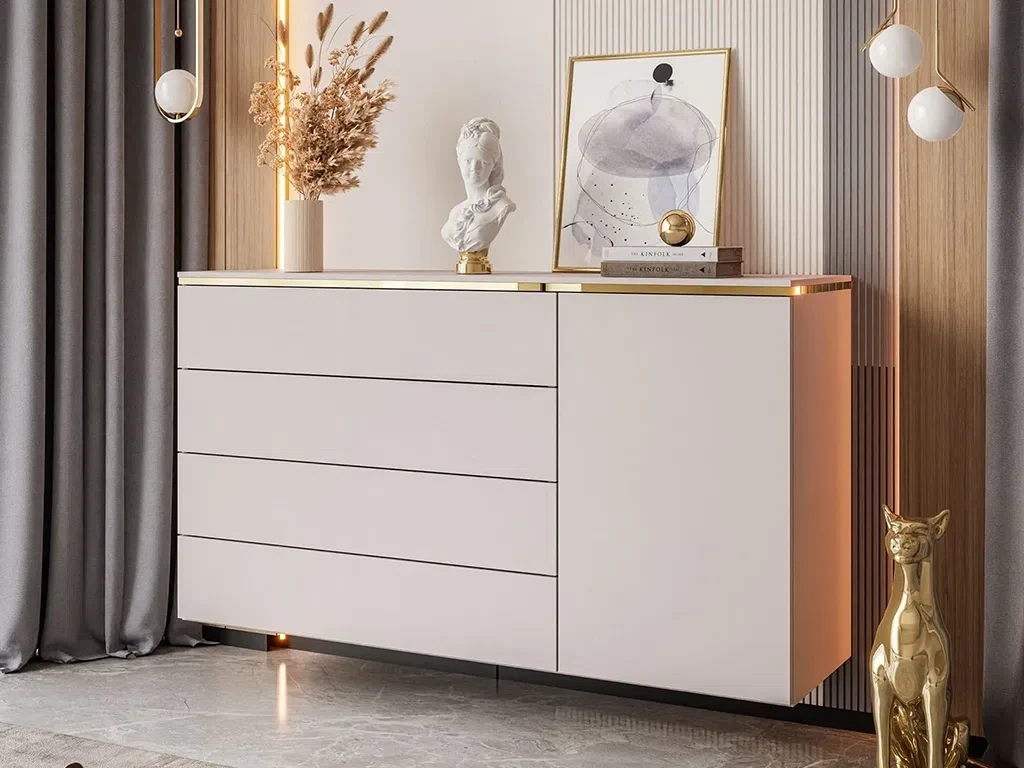 Комод навісний Aurora 4S1D (кашемір/золотий), фото 1